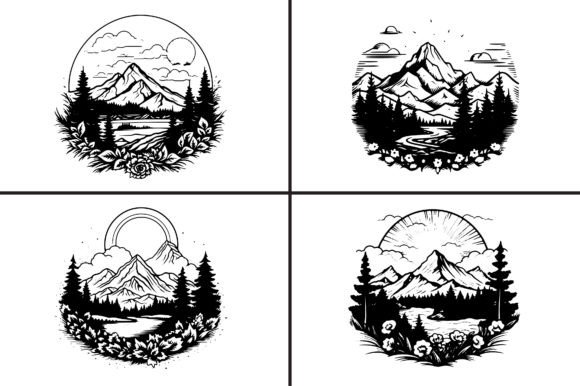 Capturing Golden Hour: The Sunset Silhouette Vector Graphic