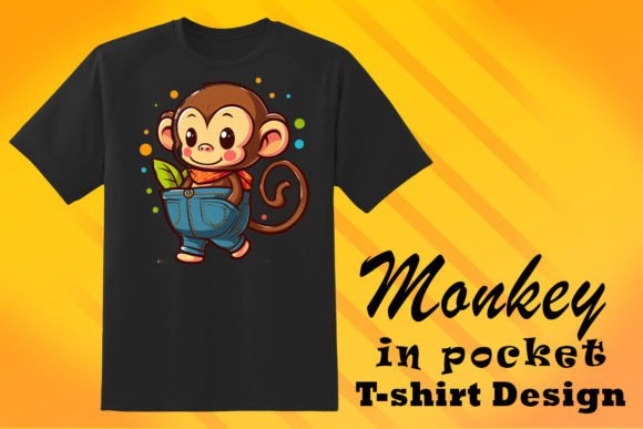 Monkey Lover Graphic T-Shirt Design: Creative Power for POD Creators