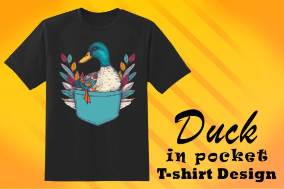 Pocket Duck Lover Graphic T-Shirt: A Playful Asset for Designers