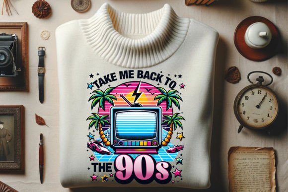 Retro 90s TV Graphic Tee: Nostalgic Design for Modern Makers