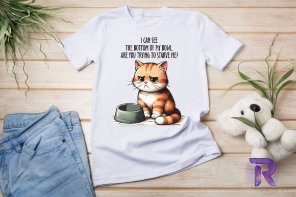 Unleashing Playful Drama: The Bowl Drama Hungry Cat Graphic